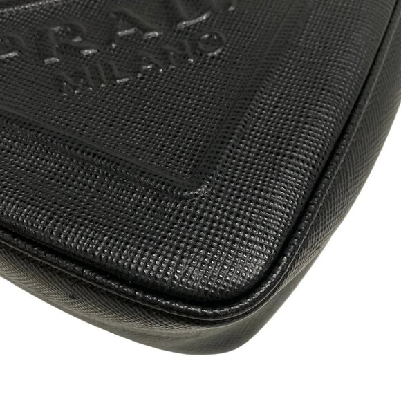 Auth PRADA - 2NE054 Black Saffiano Leather Clutch Bag - Picture 4 of 16